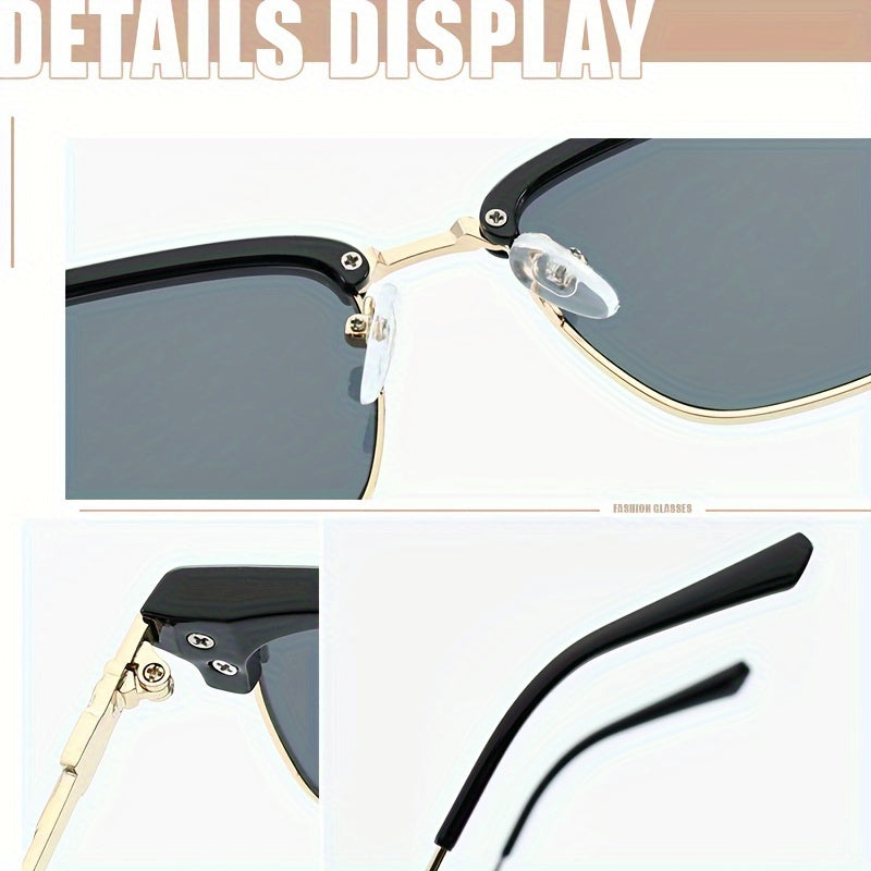 Men's Punk-Style Metal Glasses with Stylish Frame