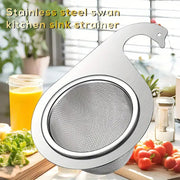 Stainless Steel Swan-Shaped Draining Basket Kitchen Sink Organizer Hanging Rack