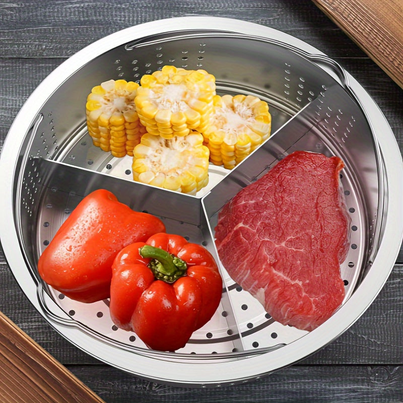 Stainless Steel Steamer Basket with Divider for Pressure Cooker, Food Grade, Versatile