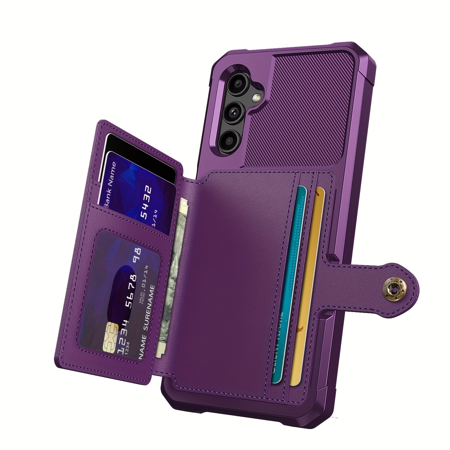 Faux Leather Card Holder Phone Case for Galaxy A55 5G A35 5G with Card Slot Shockproof Durable TPU Flip Wallet