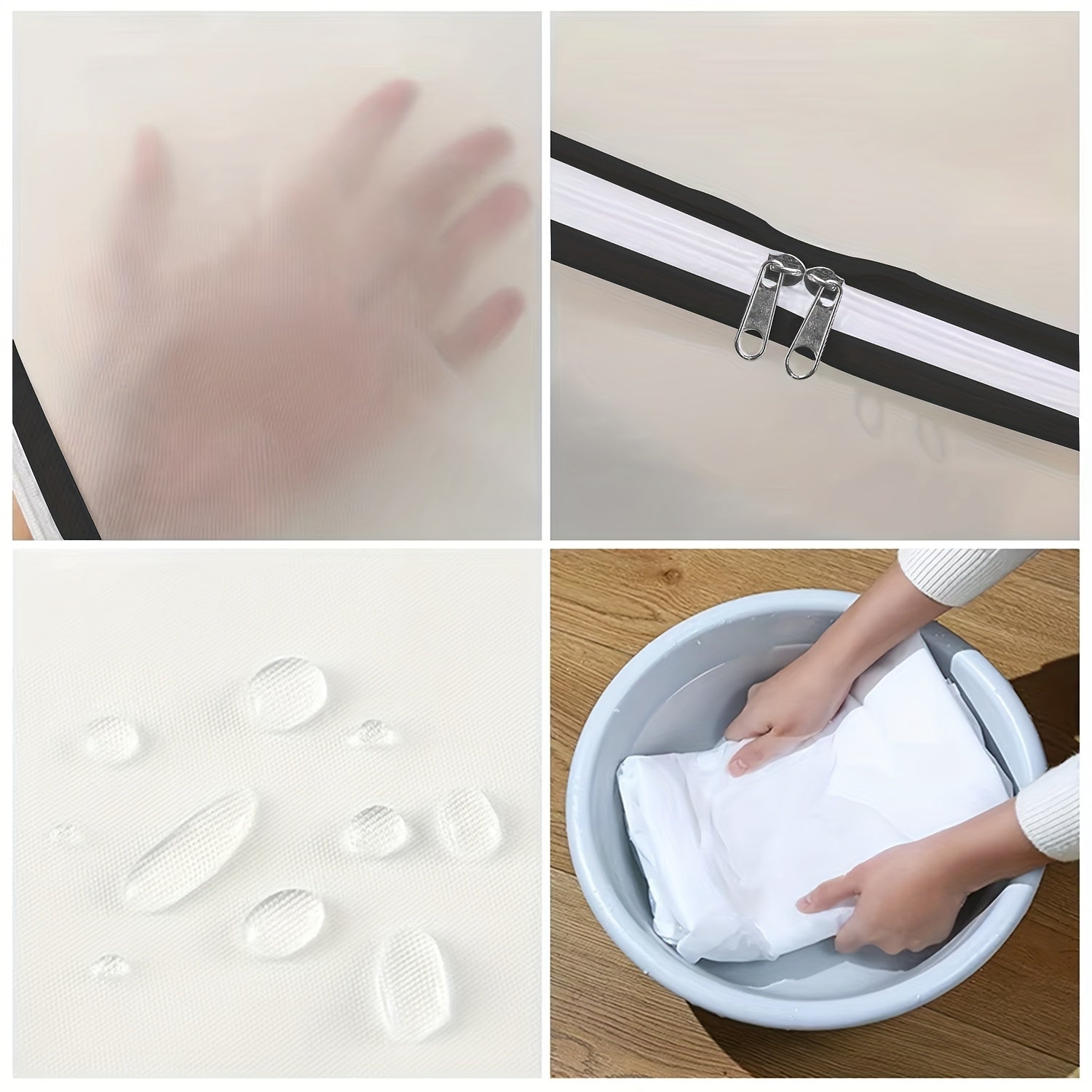 Bolsa de almacenamiento de edredón transparente a prueba de humedad, organizador de ropa bajo la cama