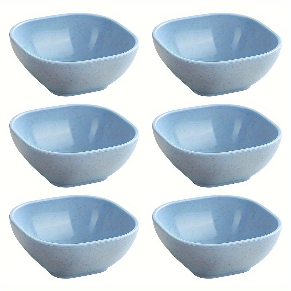 Set of 6 Square Dessert Bowls 9.65cm Polypropylene Condiment Side Dish Storage