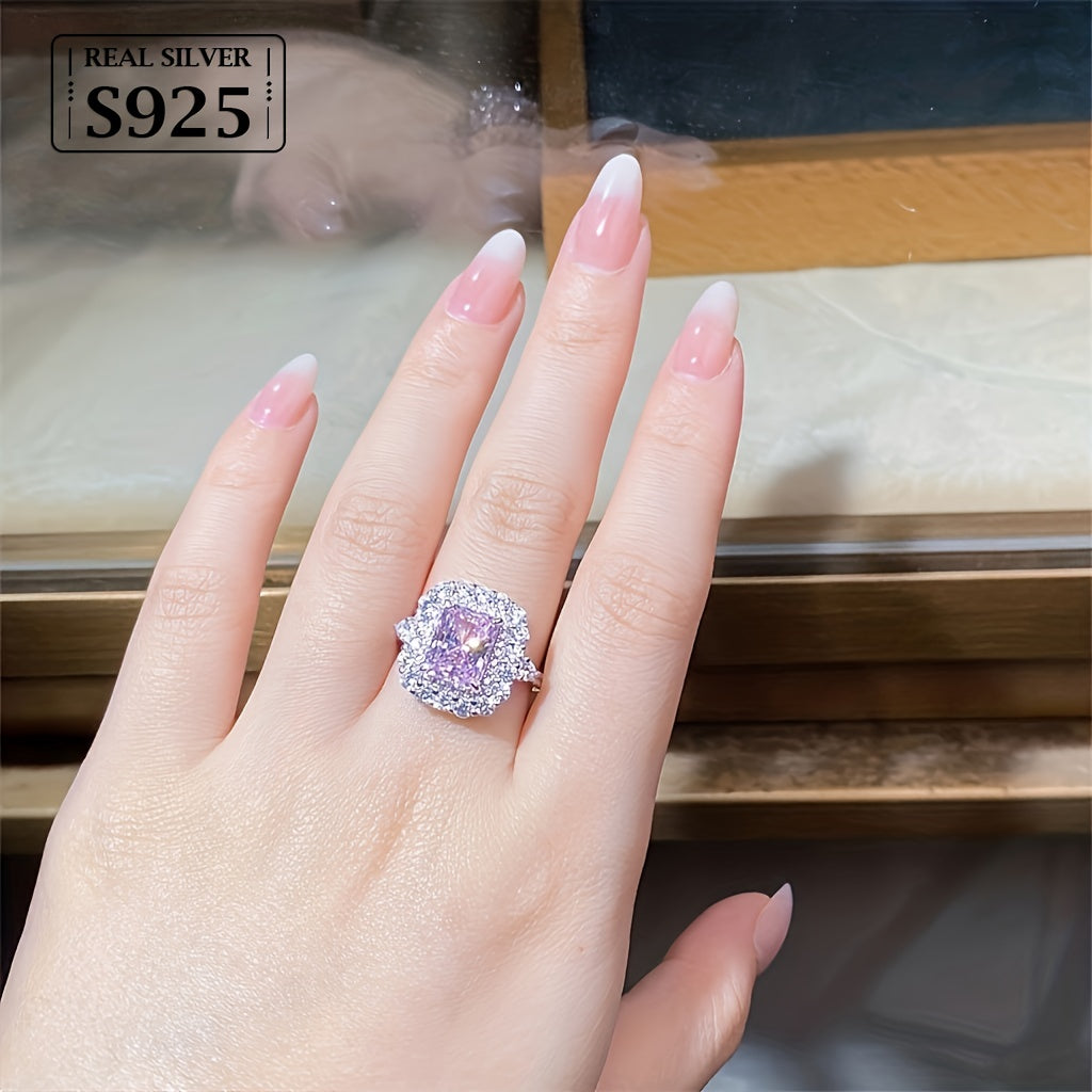 Women's Engagement Ring 3ct Sterling Silver Romantic Wedding Band for Anniversary