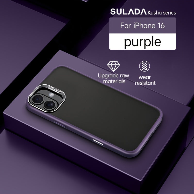 Luxury Matte Electroplated Phone Case for iPhone 16 Pro Max Solid Color Full-Body Protection