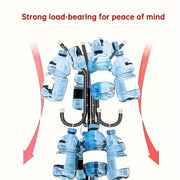 Metal Coat Rack with 9 Shelves for Hats Coats Bags and Scarves in Mixed Color