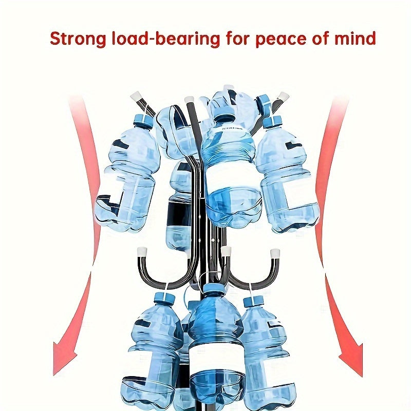 Metal Coat Rack with 9 Shelves for Hats Coats Bags and Scarves in Mixed Color