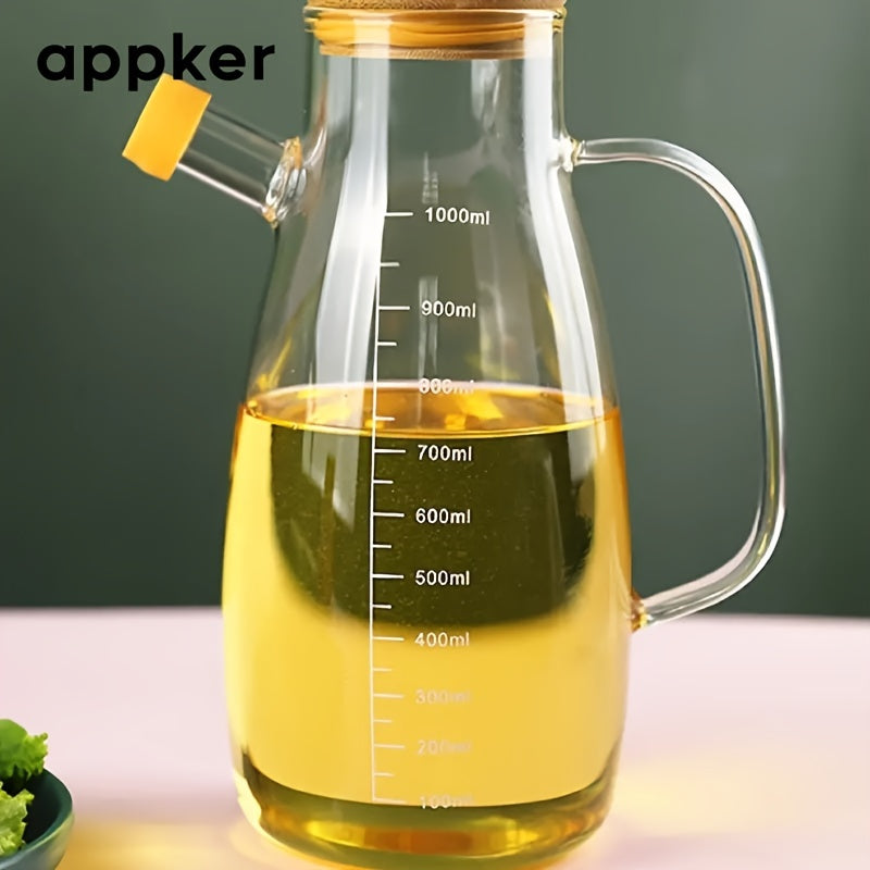 Glass Olive Oil Dispenser Bottle with Leakproof Seal for Kitchen and Outdoor Use