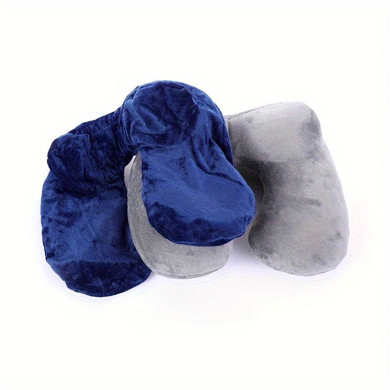 Inflatable U-Shaped Neck Pillow for Travel and Napping with Cute Design