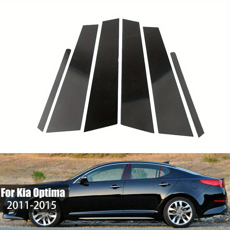 6pcs Gloss Black Door Window Pillar Post Covers for KIA Optima K5 2011–2015