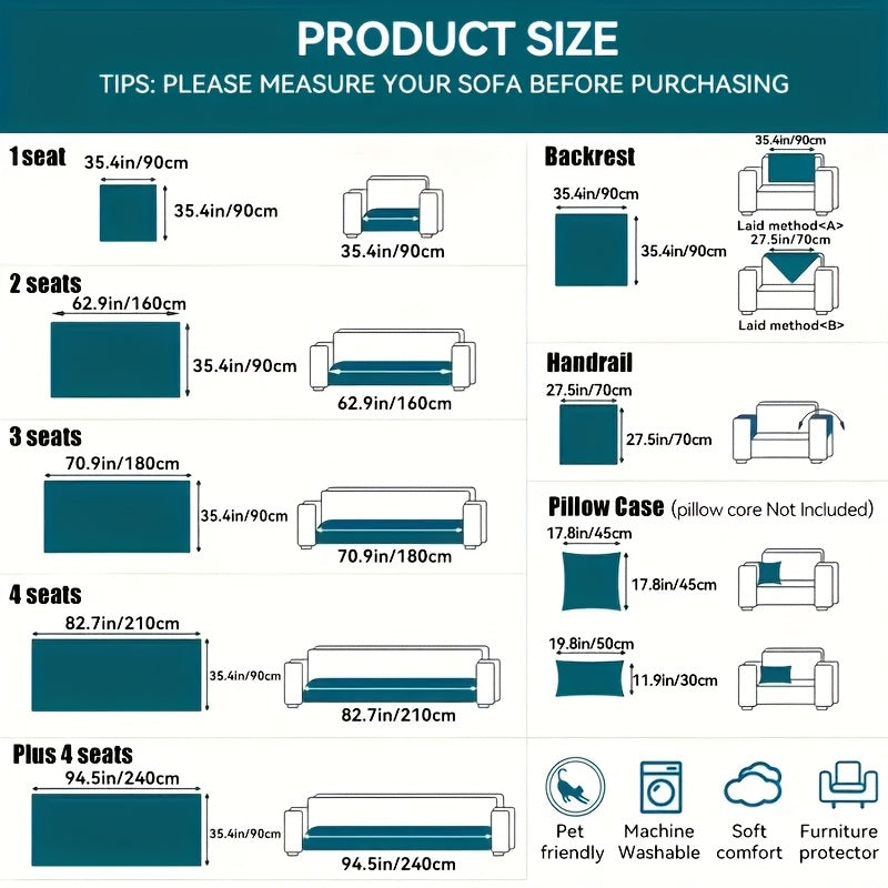 Zamonaviy Jacquard T-qoʻshiq qoplamasi, armchairdan bo‘lakli divanlargacha, sirpanmaydigan velvettan tayyorlangan