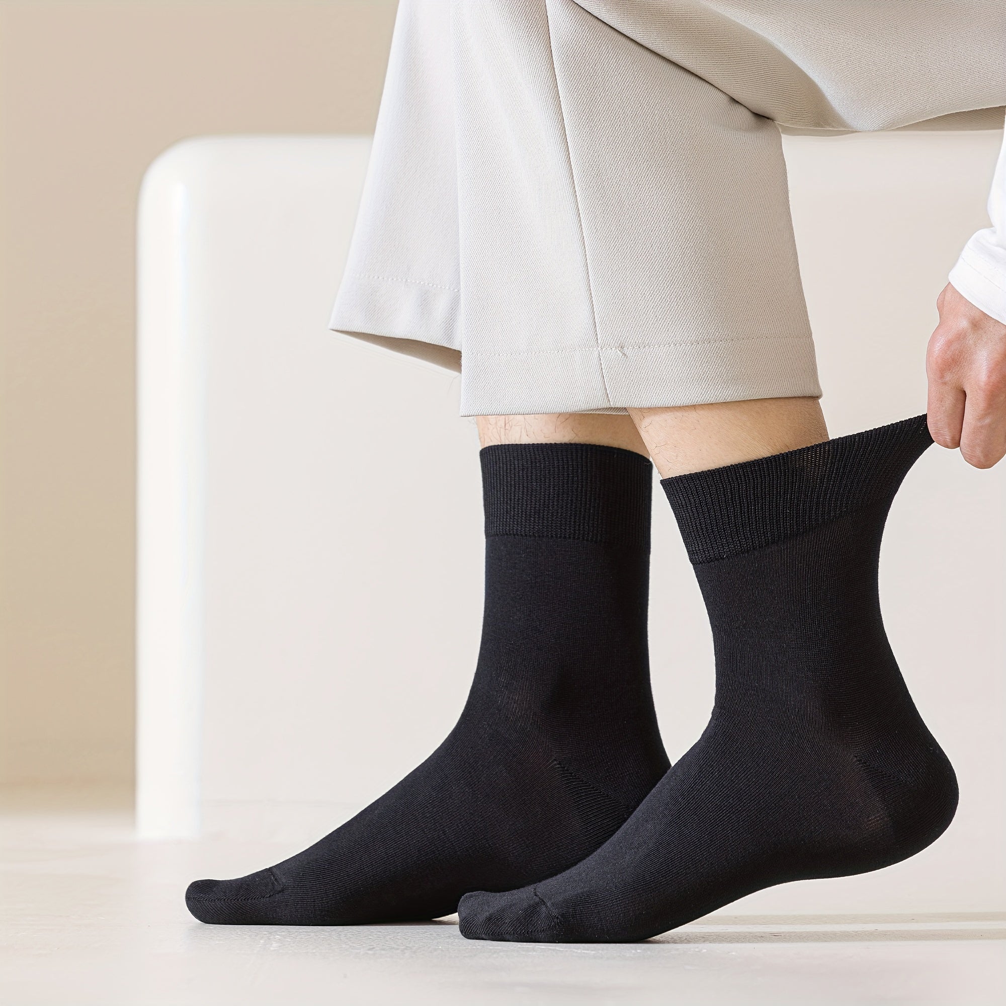 Calcetines de algodón sólidos para hombre, 6 pares, transpirables, absorbentes del sudor, para todas las estaciones