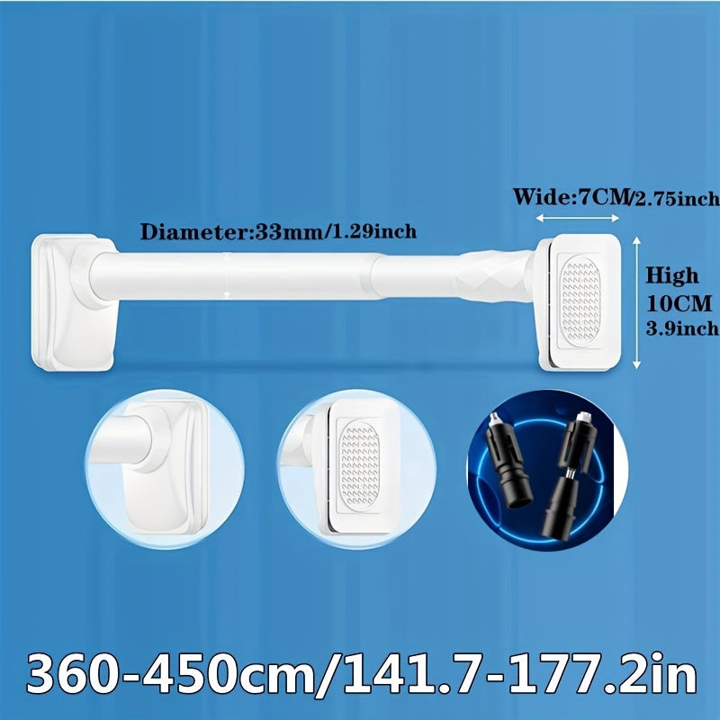 Contemporary Black Metal Spring Tension Rod for Windows, Closets, Bathrooms