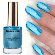 Blue Mirror Finish Metal Nail Polish for Long-Lasting Quick-Dry Manicure
