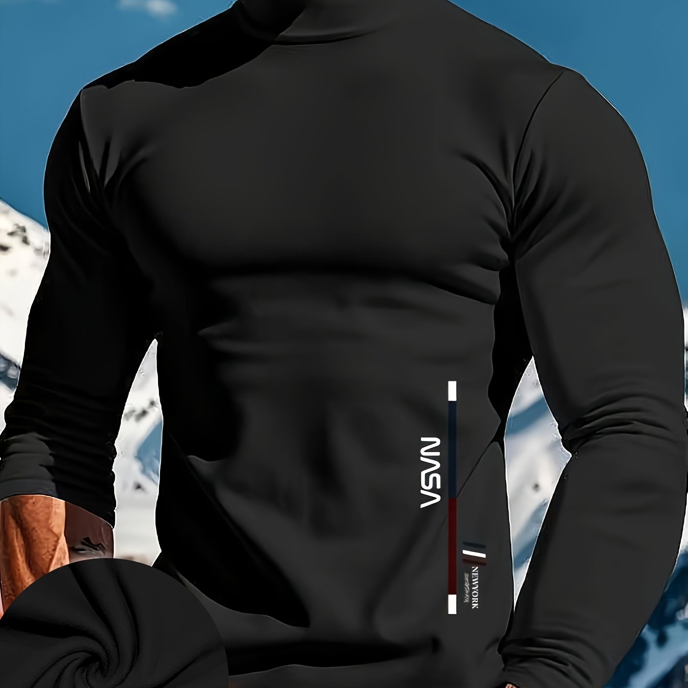 Thermal Top for Men Long Sleeve High Neck Stretch Fit Fall Winter