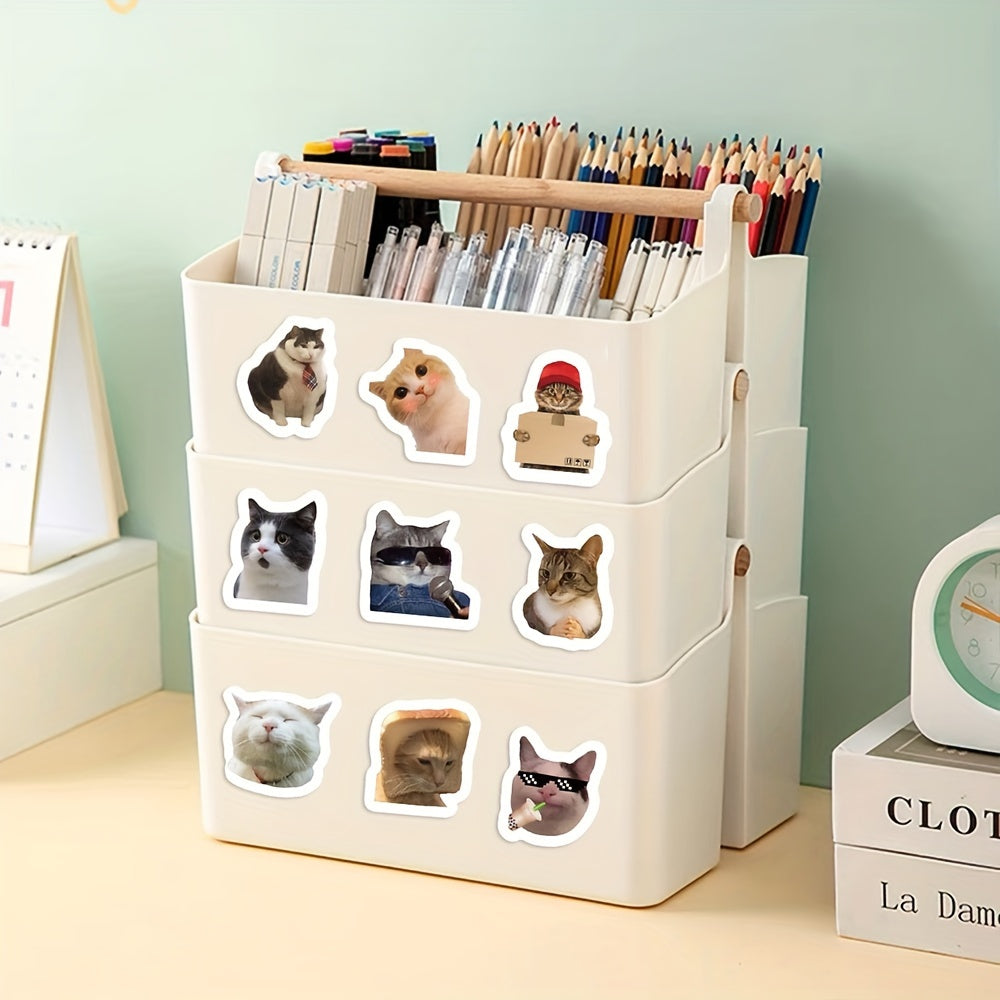 500 Забавных наклеек с котами Глянцевые неровные формы для подарков и украшения