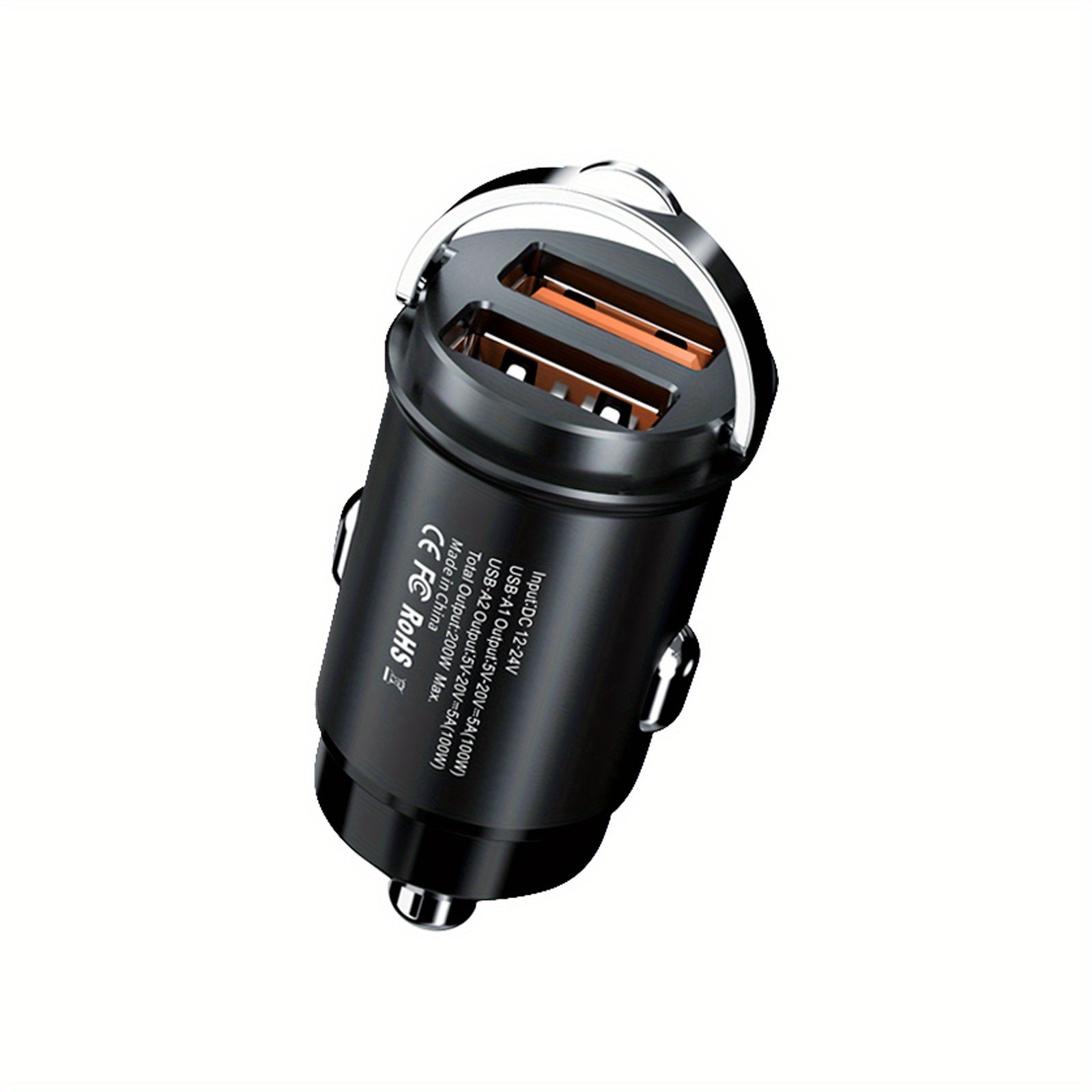 Car Fast Charger Dual USB Metal Car Charger Quick Charging