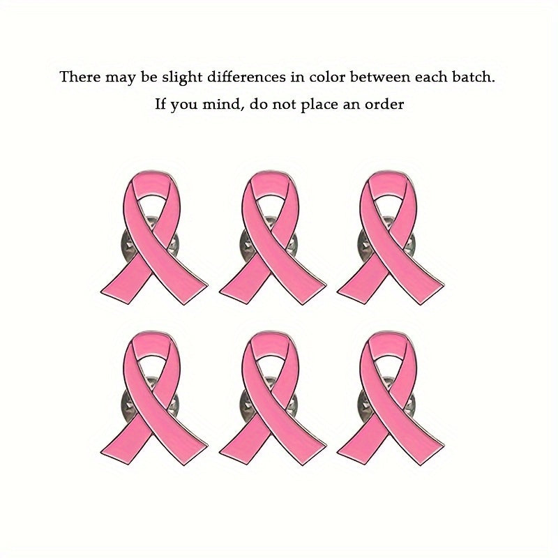 Pink Ribbon Awareness Lapel Pins for Charity Fundraising Survivor Recognition 6/12 Pack