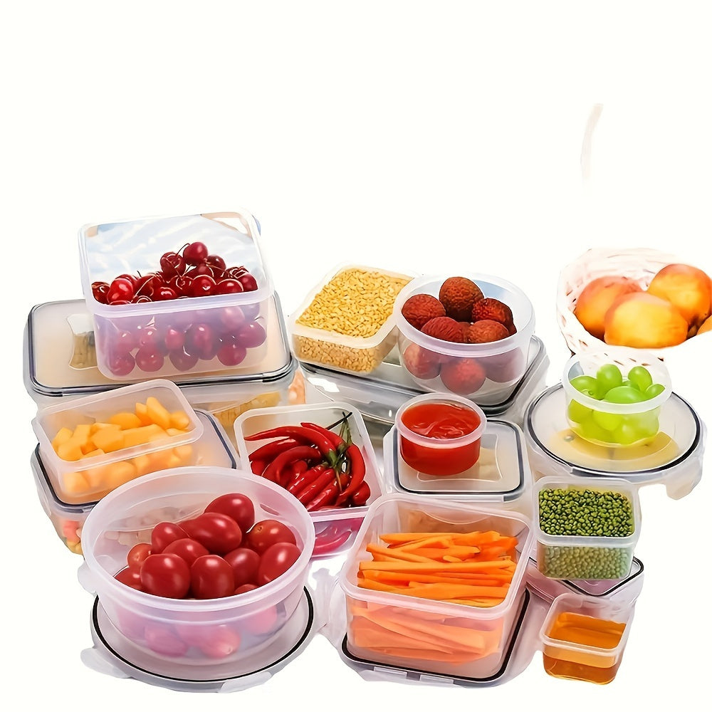 24-Piece Microwave Safe Kitchen Storage Container Set Leakproof Shatterproof Plastic Airtight Lids