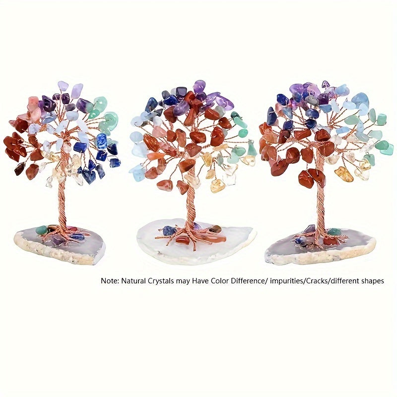 7 Chakra Crystal Tree Natural Reiki Gemstones for Home Office Decor Energy Balancing Prosperity