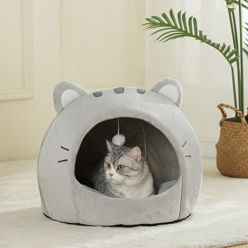 Breathable Polyester Cat Bed with Cushion for Small to Large Cats Classic Style