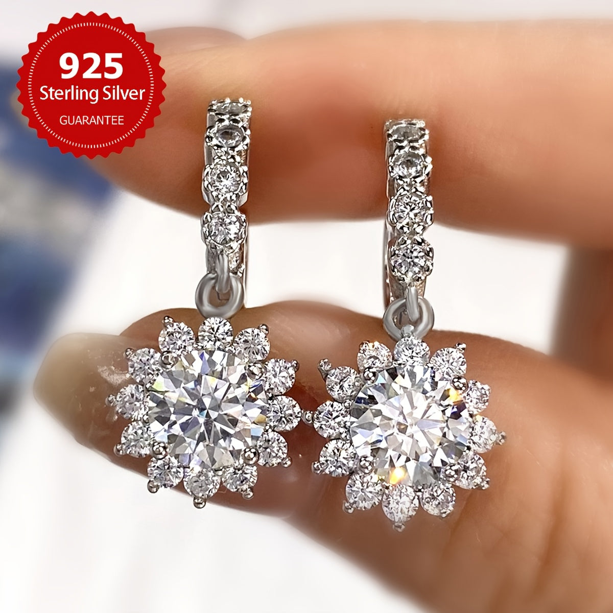 Sunflower Pendant and Earrings Set 2 Carat Mozambique Stones Sterling Silver Jewelry for Women Girls