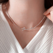Stainless Steel Name Necklace with 18K Gold Plating Personalized Jewelry for Women