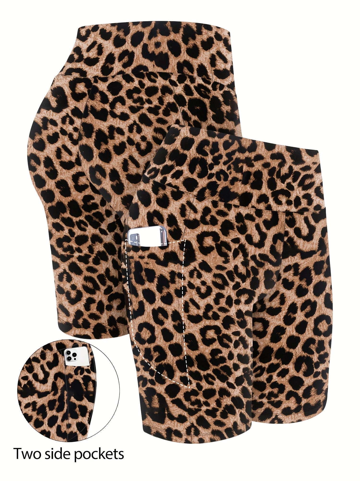 Plus Size High-Waisted Shorts With Pockets Spring Summer Denim Women