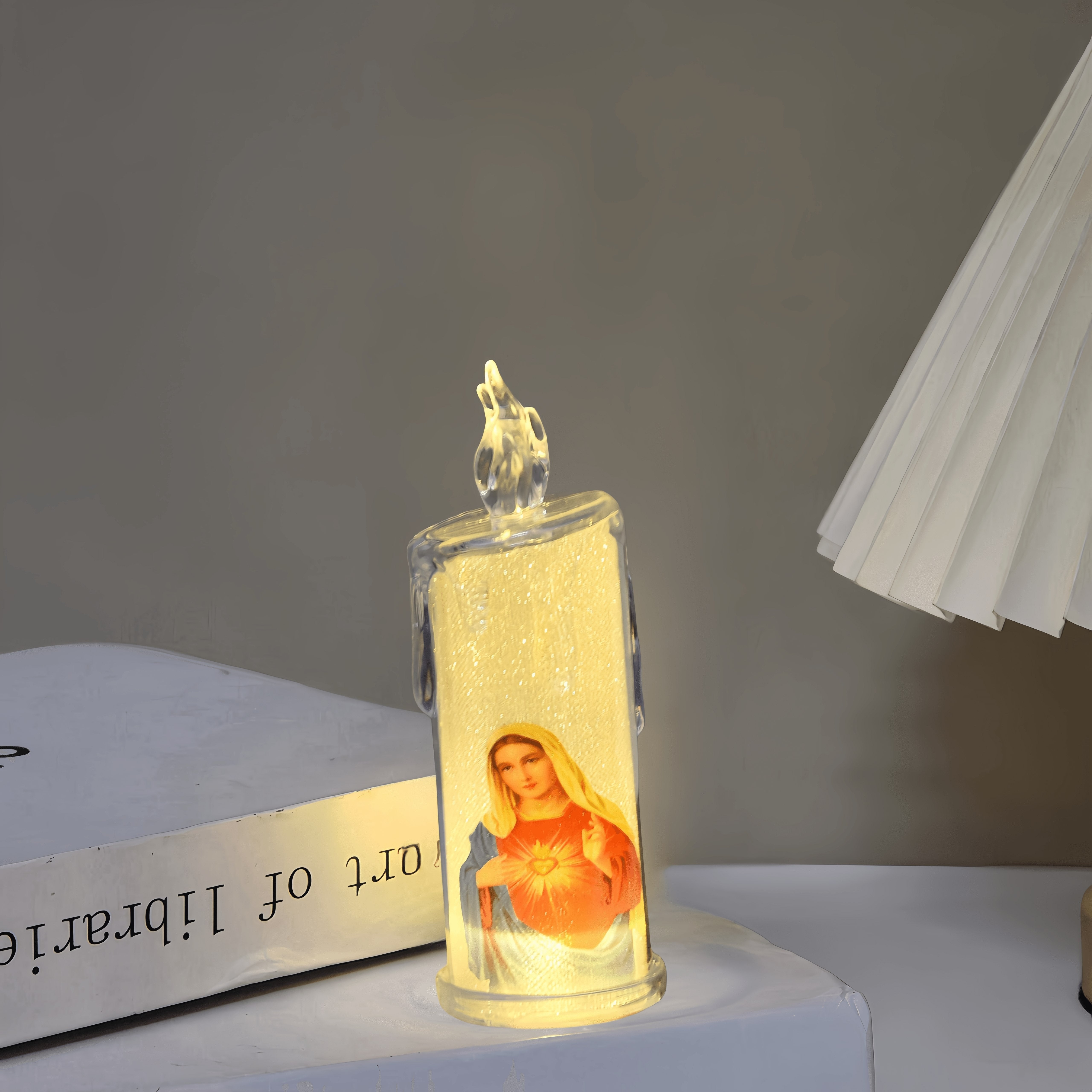 LED Candle for Prayer and Easter Decorations, Believer Gifts, Church Decor