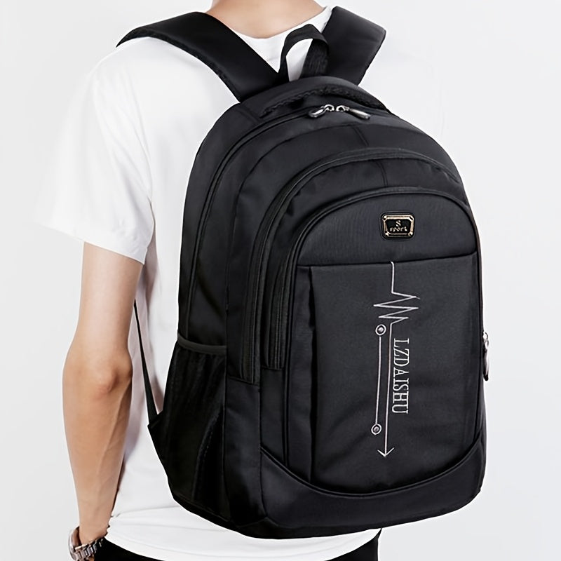Men's Casual Nylon Backpack for Daily Commute Travel and School with Laptop Compartment