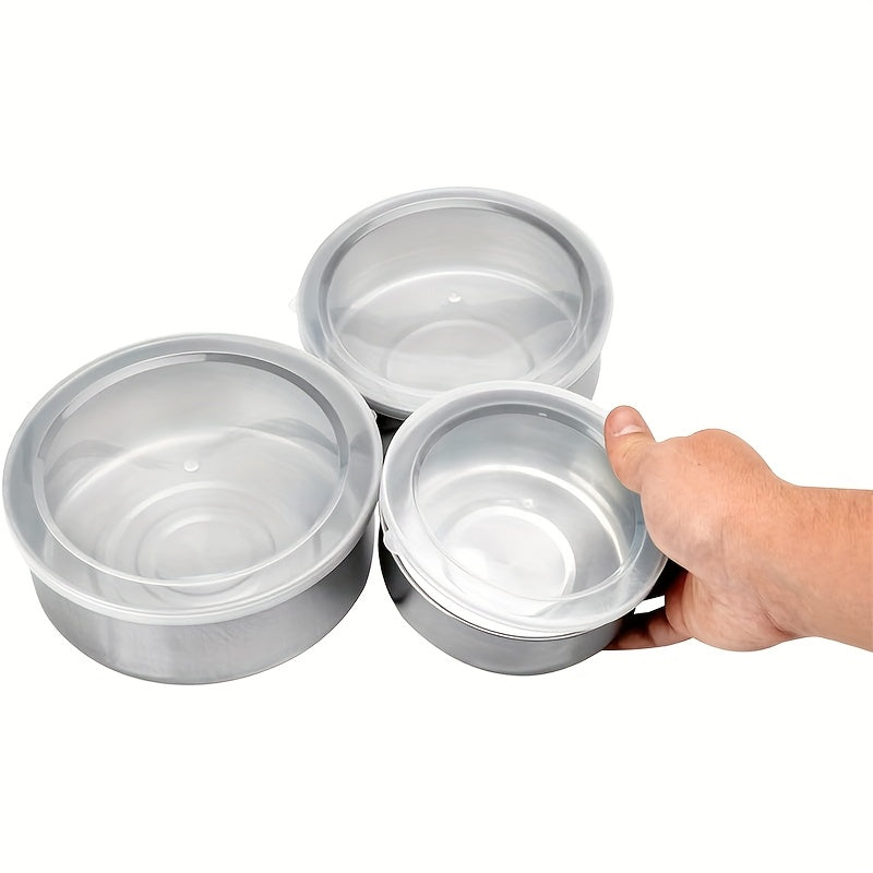 Stainless Steel Storage Containers Set with Clear Lids for Kitchen and Home Organization