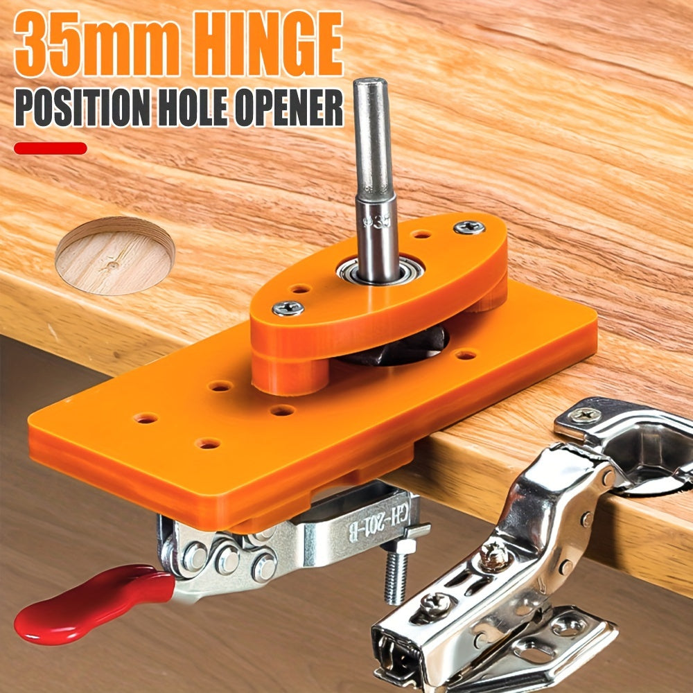 35mm Hinge Drill Guide Jig Set for Doors and Cabinets Woodworking Tool Kit with Invisible Hole Punch Locator