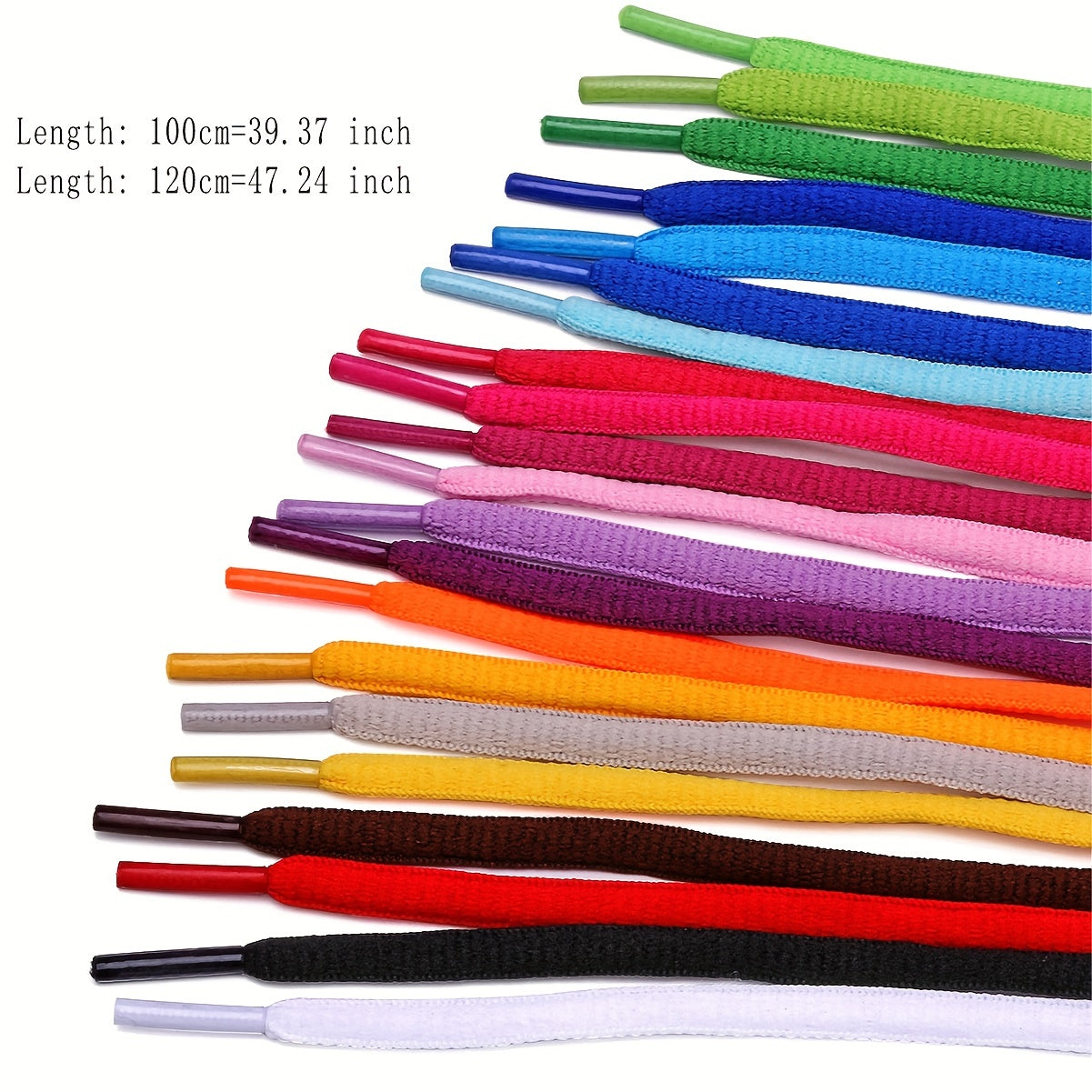 Men Women Unisex Round Shoelaces Assorted Colors 39-47 Inch 29 Pairs