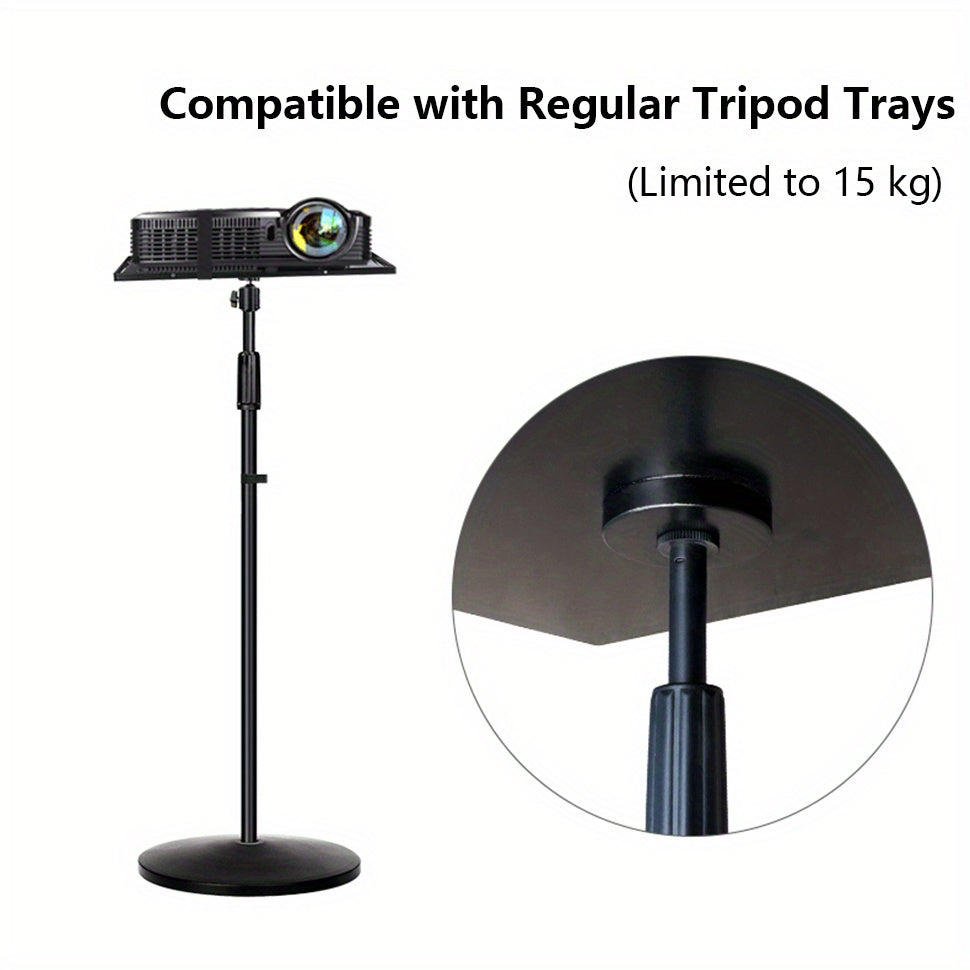 Soporte para proyector de acero resistente, ajustable en altura de 71cm a 150cm, cabeza de bola giratoria de 360°, soporte de suelo para hogar y oficina