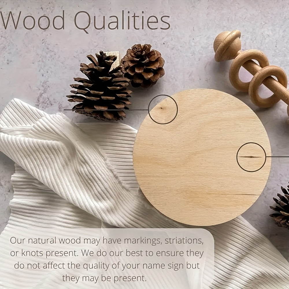 Personalized Wooden Milestone Sign for Baby's First Christmas Round Holiday Keepsake