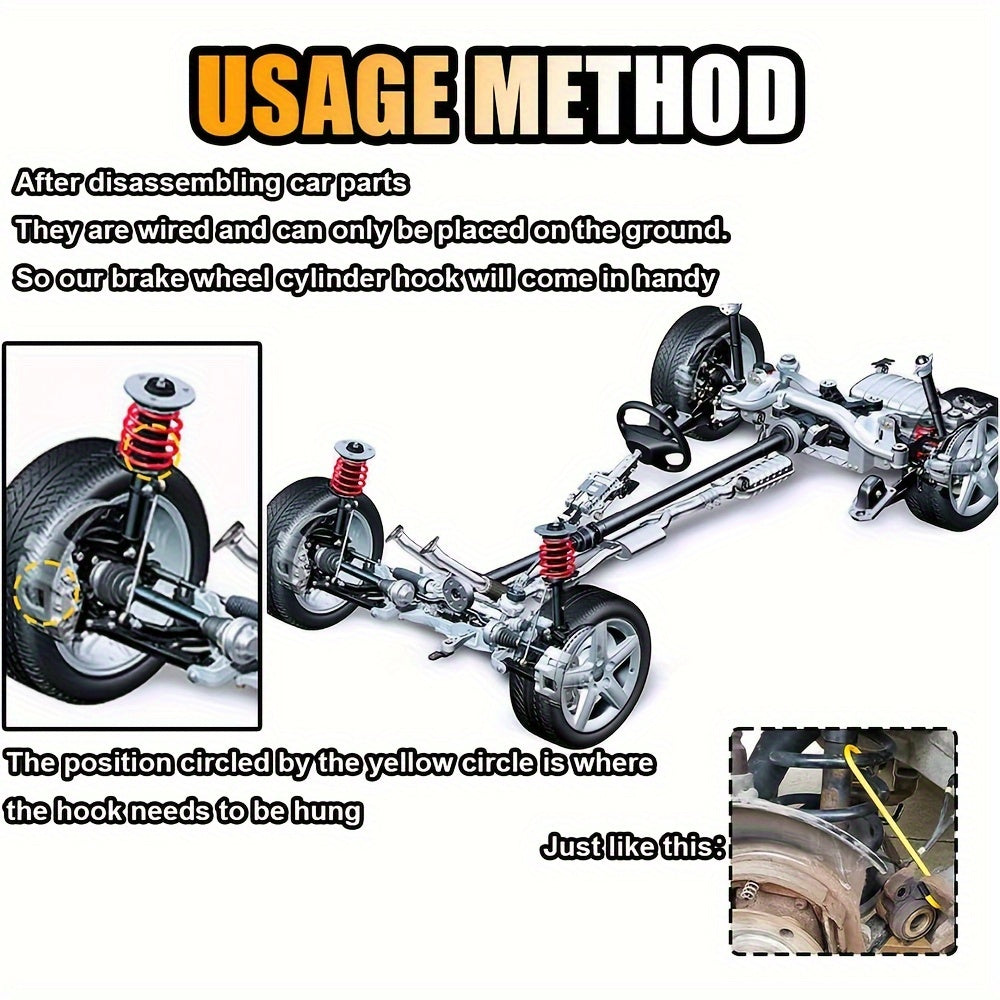 2Pcs Steel Brake Caliper Hangers with Rubber Tips for Auto Repair