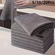 5/10 Pcs Waffle Square Plaid Dish Cloths Soft Water Absorbent Quick Dry Kitchen Cleaning