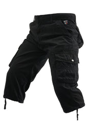 Men's Cotton Cargo Shorts Below Knee Multi-Pocket Outdoor Street Style