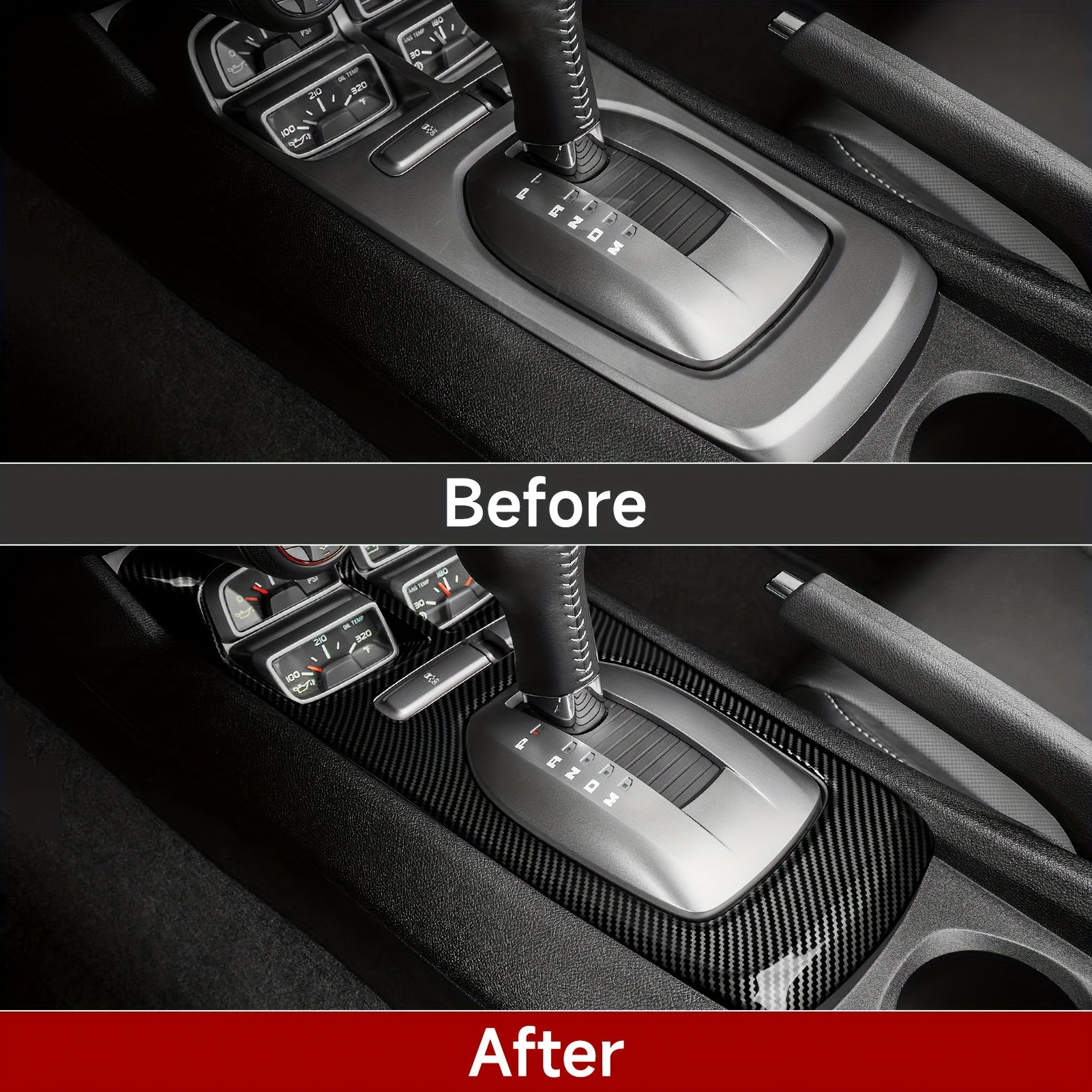 Car Interior ABS Carbon Fiber Center Console Gear Shift Panel Sticker for Camaro