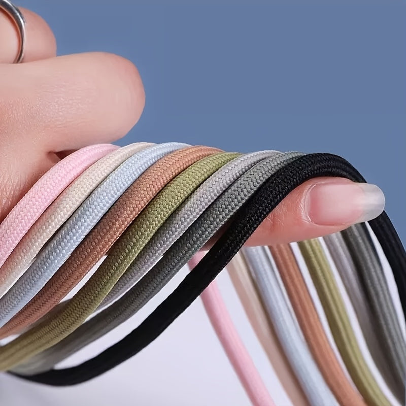 Unisex Elastic No-Tie Shoelaces Round Tapered Durable Acetate Cord