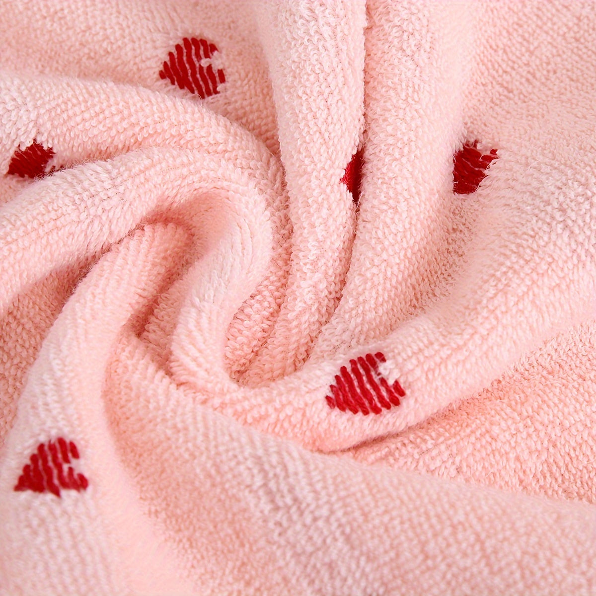 2pcs Heart Embroidered Cotton Hand Towels Soft Absorbent for Bathroom and Home