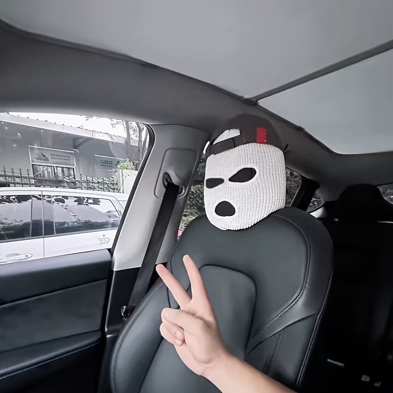 Unisex Car Seat Headrest Cover Fleece Black and White No Filling