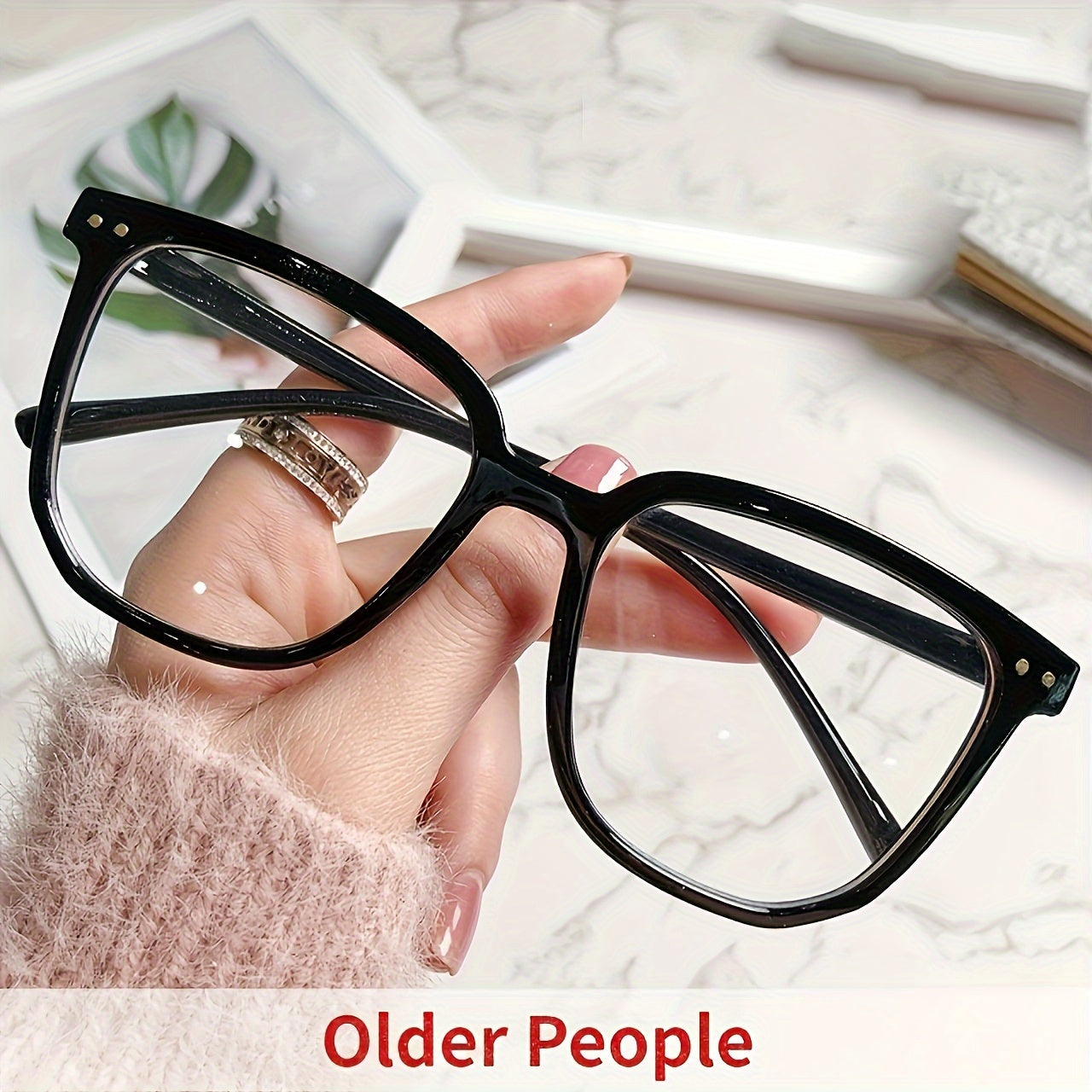 Square Framed Reading Glasses for Men and Women Lightweight Clear Lenses