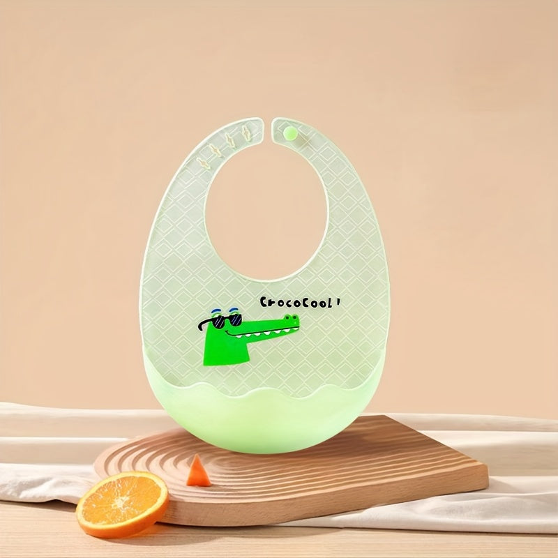 Baby Silicone Bib Waterproof Oil-Proof Food-Grade Cartoon Animal Design