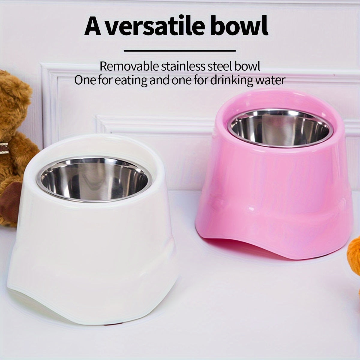 Stainless Steel Elevated Food Bowl for Tall Small and Medium Dogs