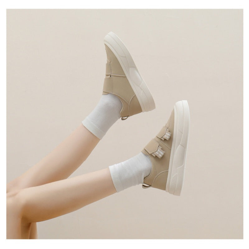 Women's White Sneakers Spring Thick Sole Athletic Casual Shoes