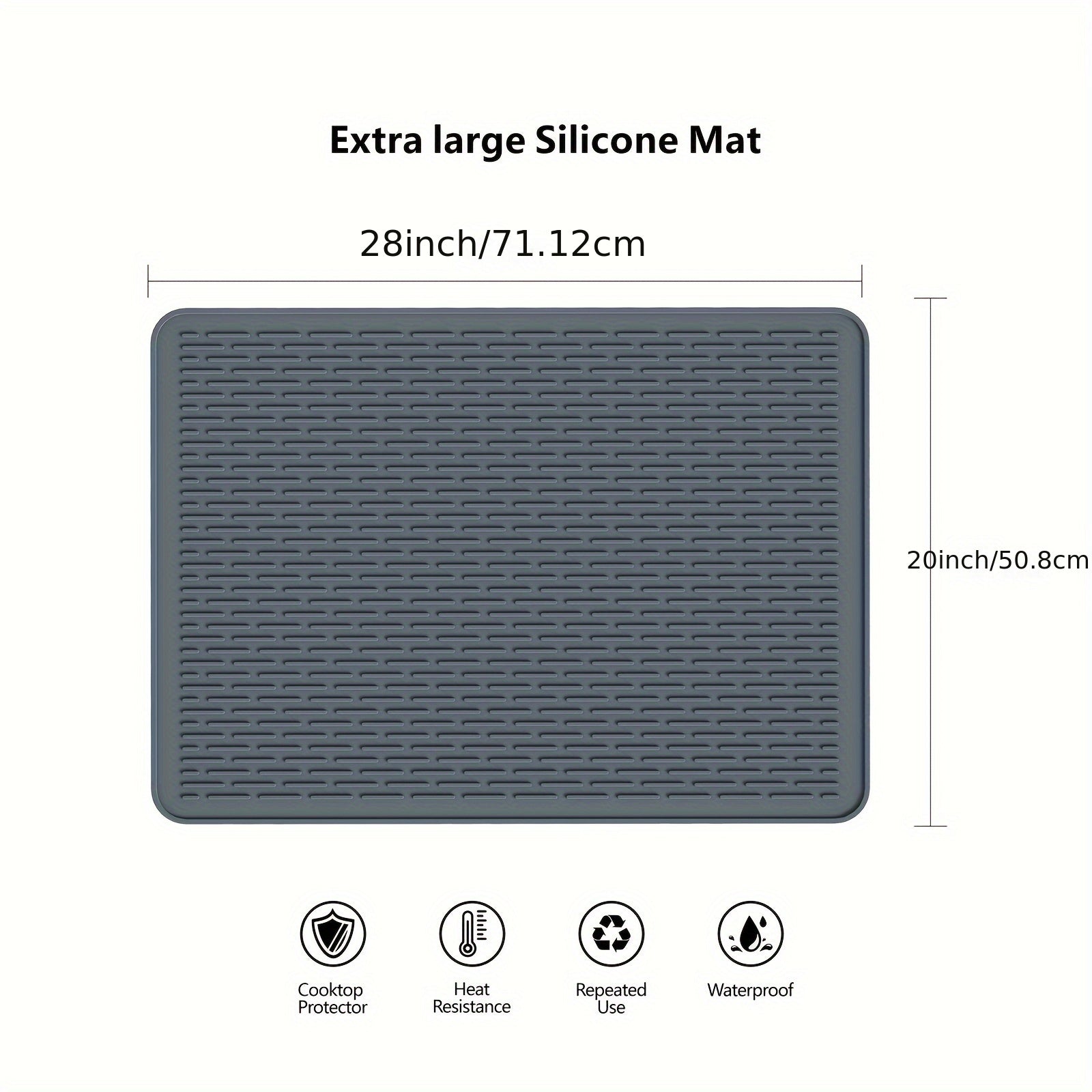 Large non-slip silicone stovetop protector heat resistant covers electric stove range hood pad