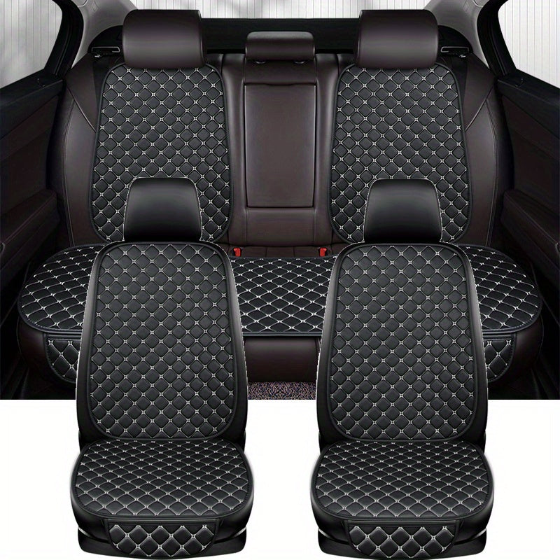 Universal Synthetic Leather Car Seat Cushion Cover 7pcs Protectors Seat Accessories
