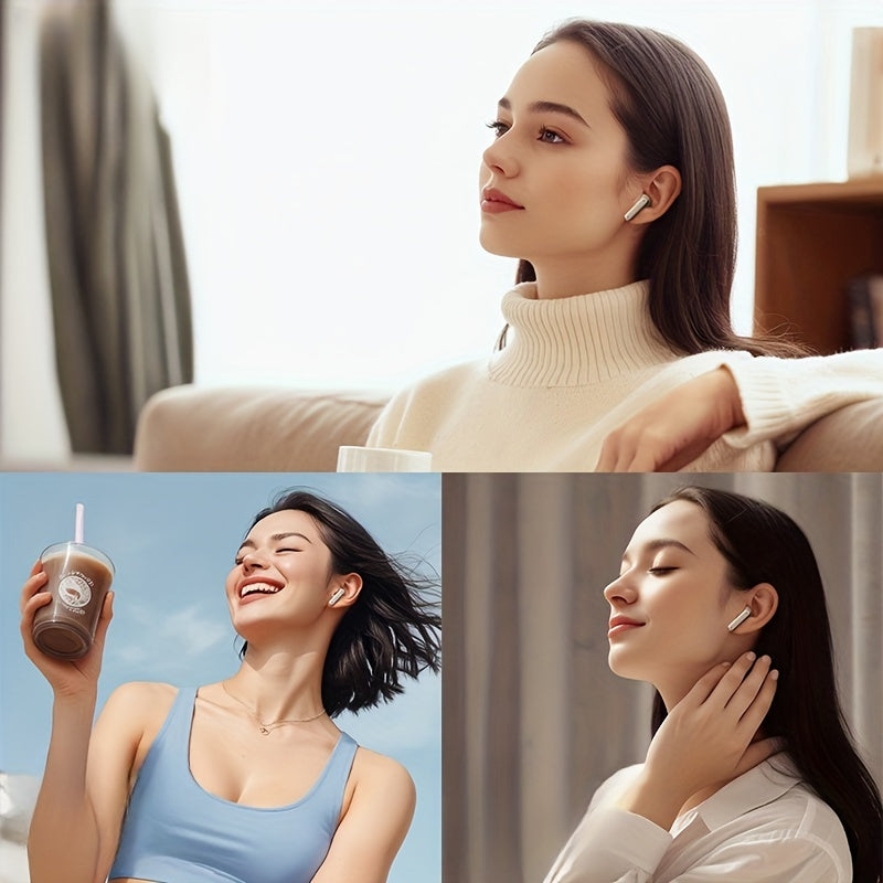 Auriculares inalámbricos semi en oído 9D HIFI estéreo Dolby audio control táctil compatibles con teléfonos móviles