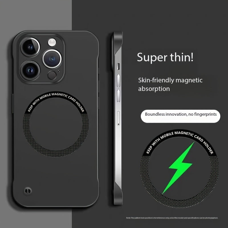 Monochrome Magnetic Phone Case for iPhone Models Wireless Charging Magsafe Compatible
