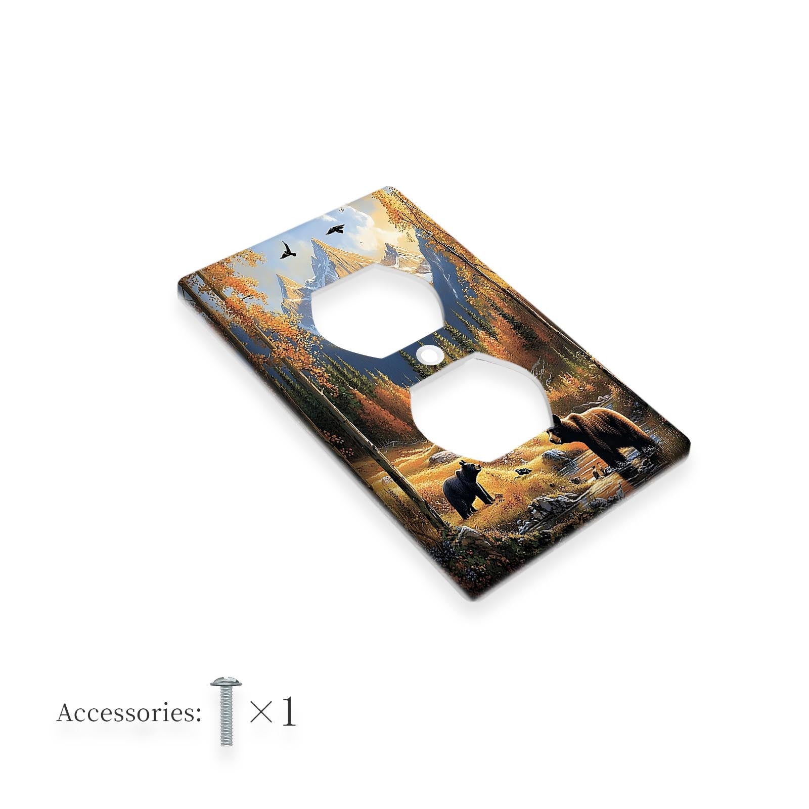 Forest Bears Light Switch Cover for Country Decor in Bathrooms Bedrooms Living Rooms No Power Needed